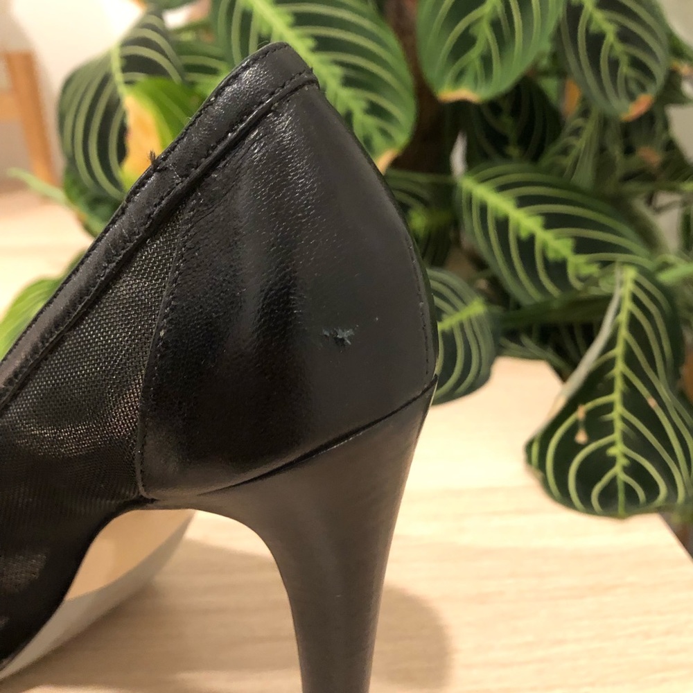 🖤 Giorgio Armani Black Leather & Mesh Stilettos | Made in Italy | Size 36.5 - Picture 8 of 8